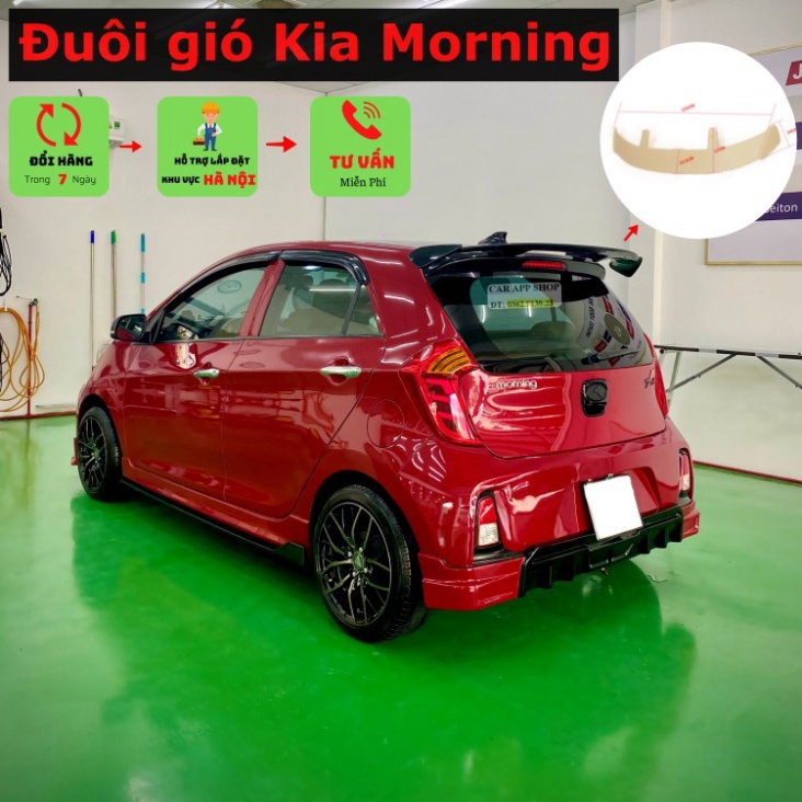 Đuôi gió Thể Thao Kia Morning lăp cho các đời xe từ 2006-2011, 2011-2020, 2021 , Đuôi gió hàng hàng loại 1 Hàng Cao Cấp