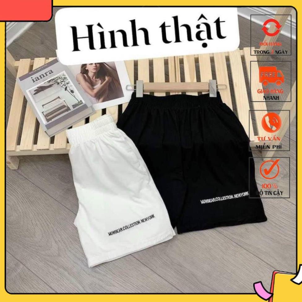 Quần short unisex_quần đùi đũi chun thêu siêu xinh xmtk98