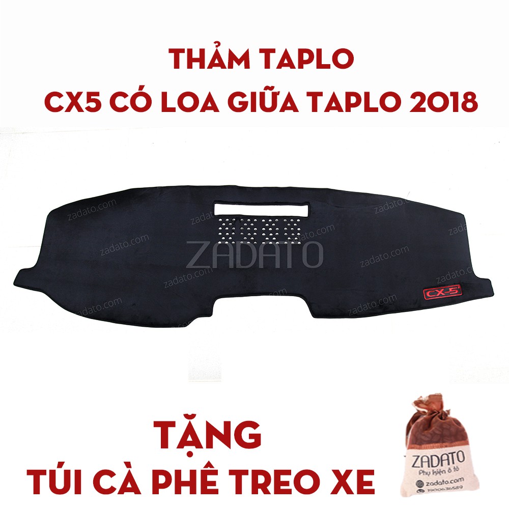 Thảm Taplo Mazda CX 5 -Thảm Chống Nóng Taplo Lông Cừu - TẶNG: Túi Cafe Treo Xe