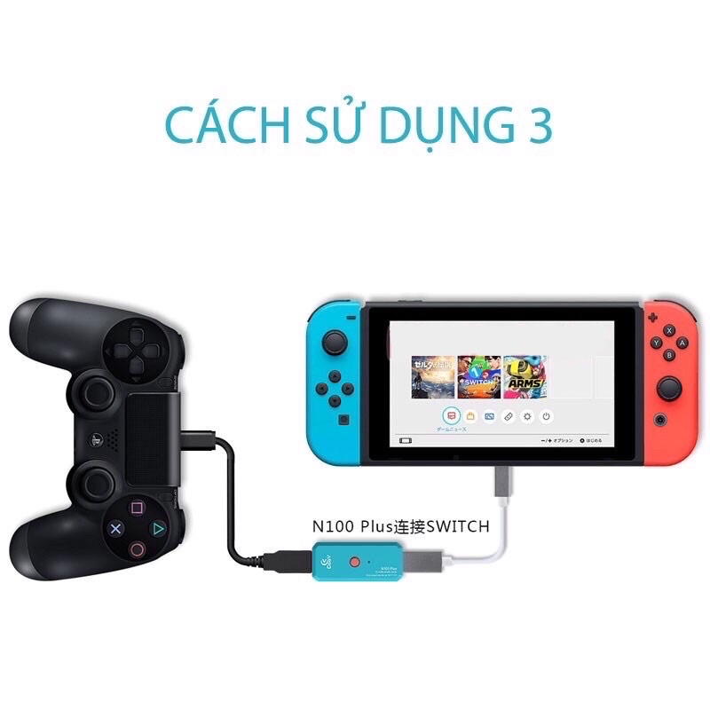 USB Adapter Coov N100 Plus kết nối hầu hết tay cầm cho Nintendo Switch, PC