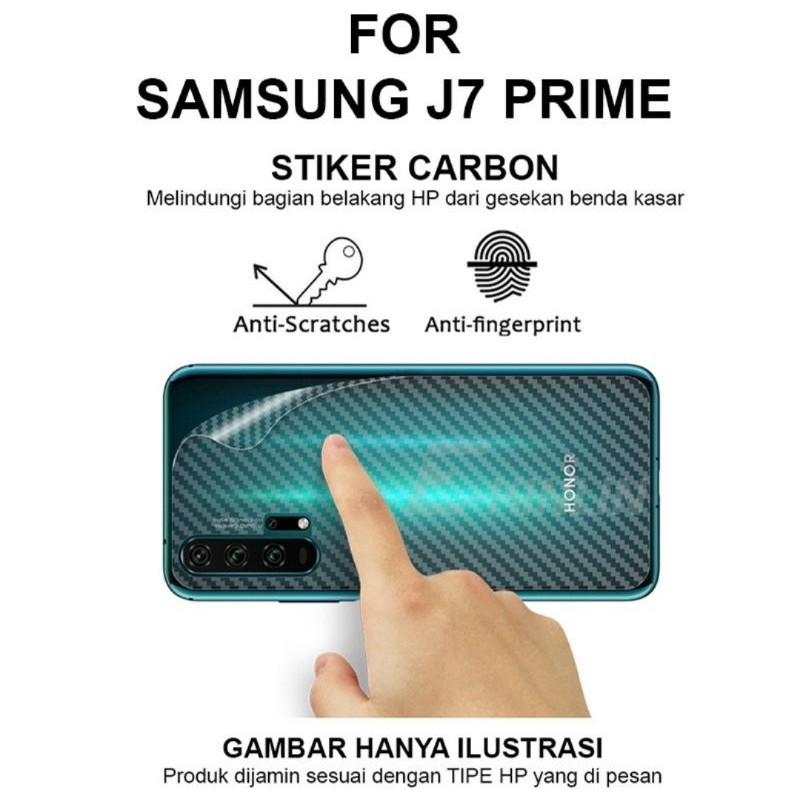 Miếng Dán Sợi Carbon Chống Trầy Cho Mặt Sau Xe Samsung J7 Prime Garskin