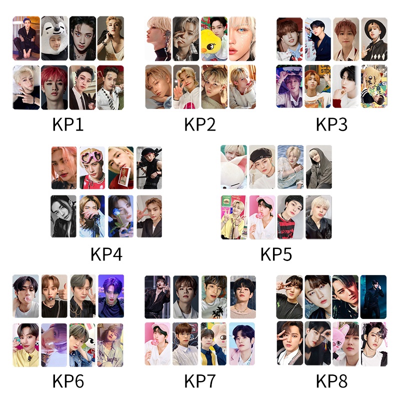 Set 8 Tấm Thẻ Hình Các Thành Viên Nhóm Nhạc Stray Kids