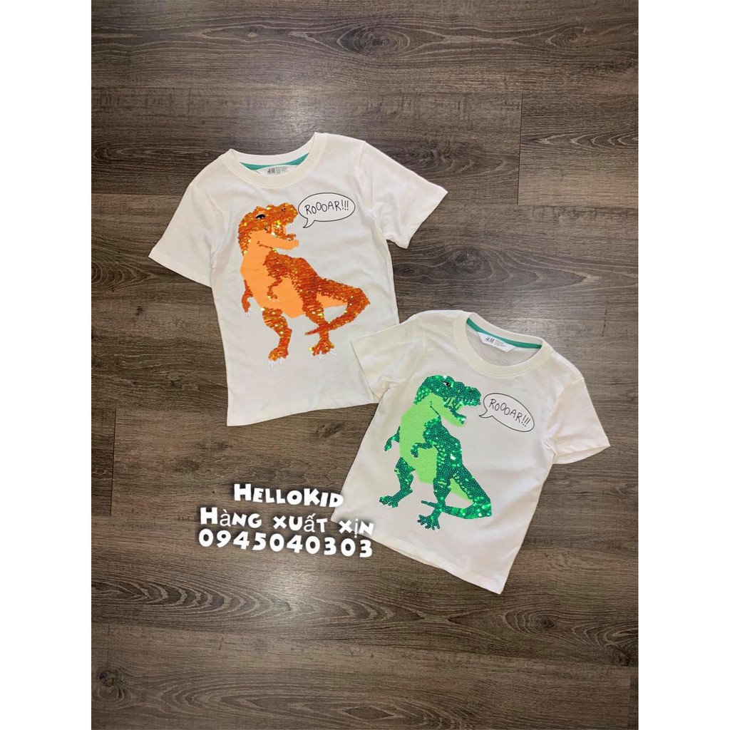 Áo thun sequin khủng long