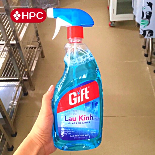 Nước Lau Kính, Lau Gương, Lau Thủy Tinh Gift 540mL, Sáng Bóng, Chống Bám Bụi, Hương Sắc Biển - HOÀNG PHÁT STORE