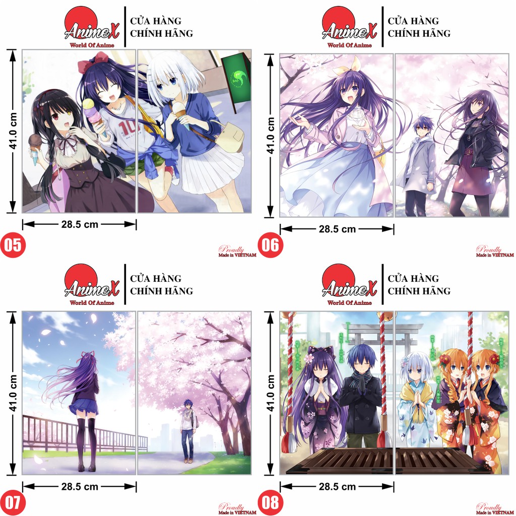 Combo 2 Tấm Poster Áp Phích A3 Anime Date A Live - Cuộc Hẹn Sống Còn - Deto A Raibu - Poster Decal Dán Tường By AnimeX