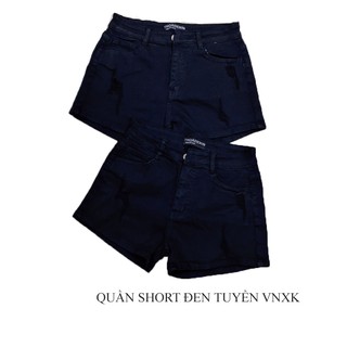 Quần Short Jean Nữ Bigsize Đen Tuyền Lưng Cao Co Dãn Mạnh