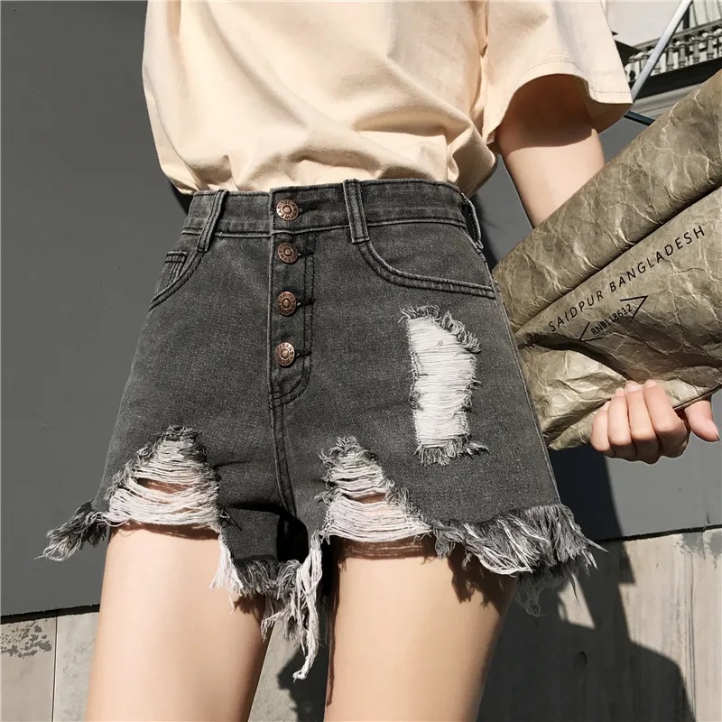 [40-100KG] Quần Short Denim Rách Phiên Bản Hàn Quốc Plus Size C8718