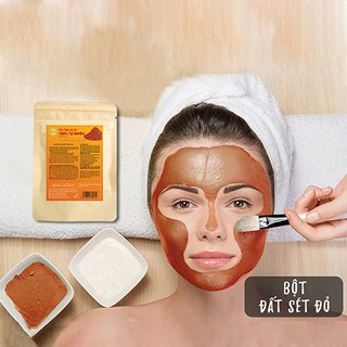 Bột đất sét đỏ đắp mặt cân bằng sự tiết dầu, phục hồi da