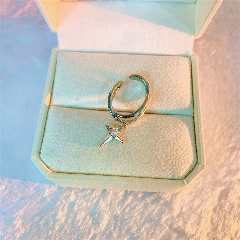 Khuyên Xỏ Vành Tai Đính Đá zircon Đơn Giản Thanh Lịch Thời Trang Cho Nữ