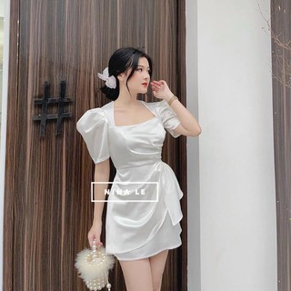 HÀNG CAO CẤP ĐẦM TRẮNG CỔ U VẠT XÉO✨