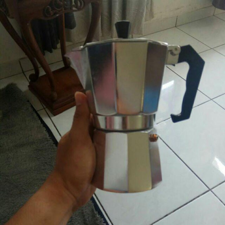 Ấm pha cà phê Moka Express 6TZ , bình pha cà phê kiểu Ý