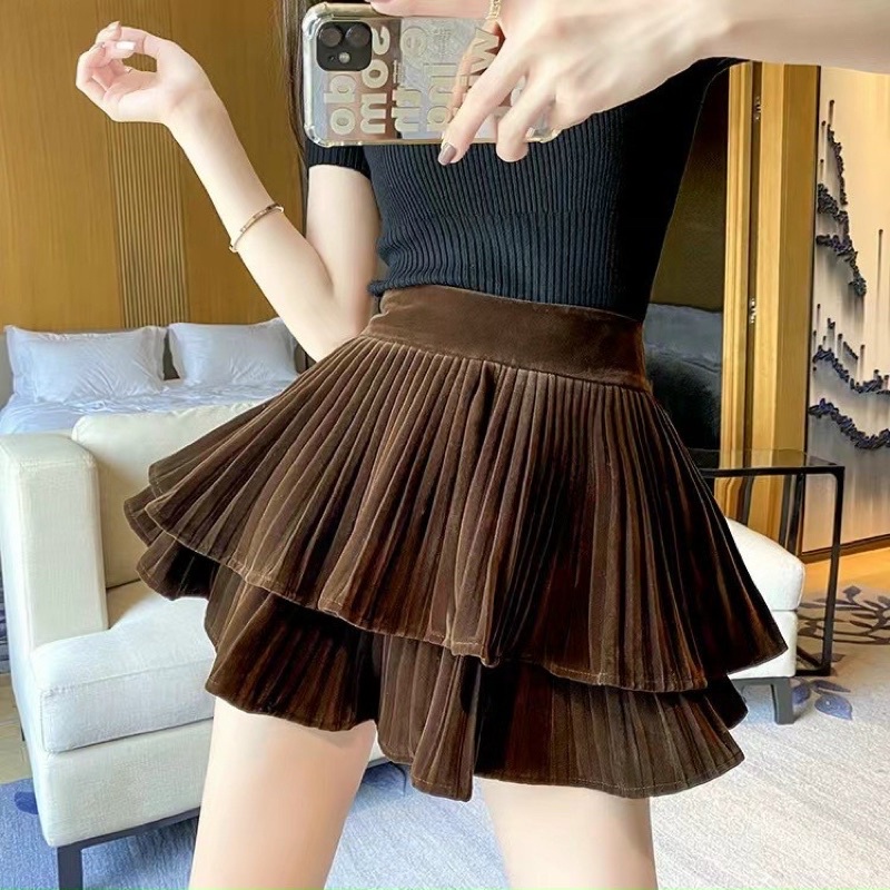 Chân váy nhung 2 tầng hot