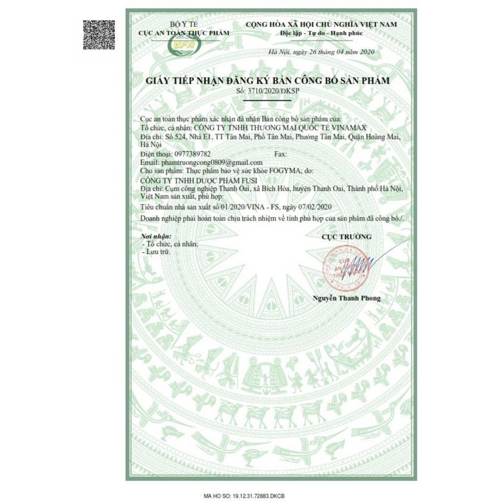 FOGYMA hộp 20 ống giúp bổ sung sắt cho cơ thể