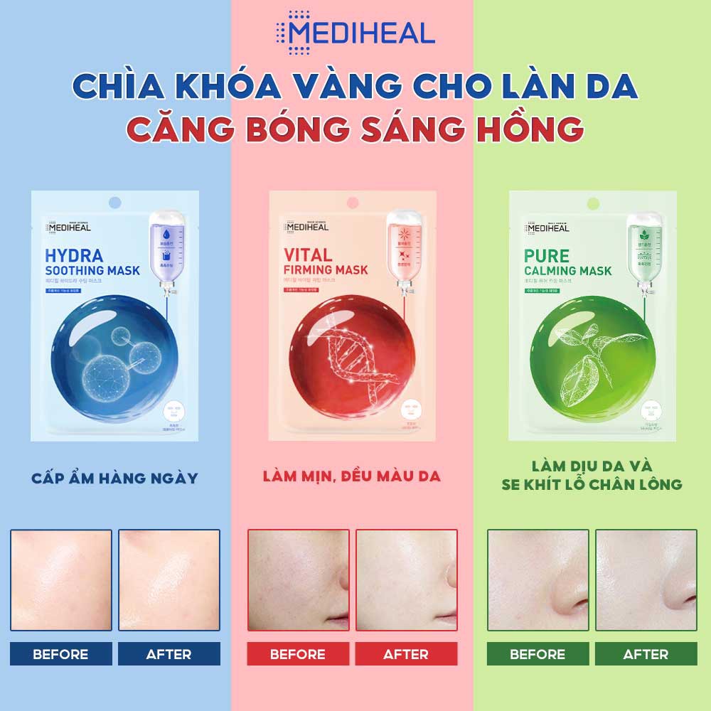 [Mã COSDEP -8% ĐH250k]1 Miếng Mặt Nạ Dưỡng Trắng Da, Giảm Mụn, Tái Tạo, Phục Hồi Da Mediheal 24ml | BigBuy360 - bigbuy360.vn