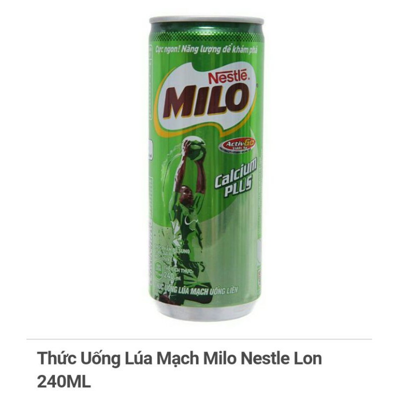 Thức Uống Lúa Mạch Milo Nestle Lon 240ML