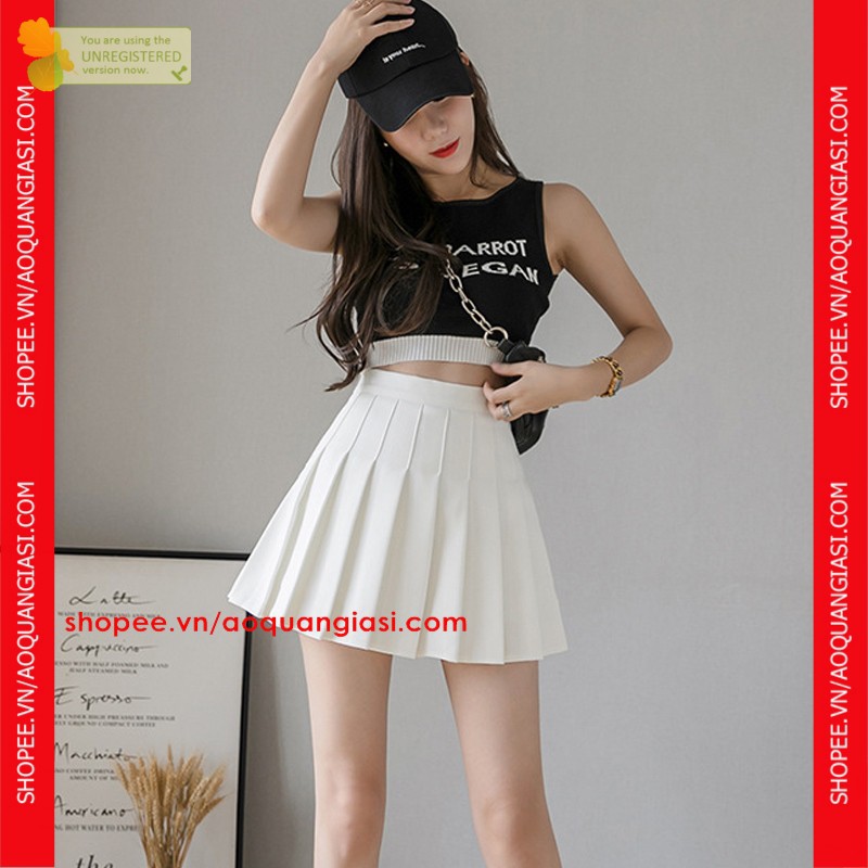 chân váy nữ kiểu dáng xếp li tennis mt655 xinh xắn aoquangiasi.com màu xám, trắng, đen size S, M, L