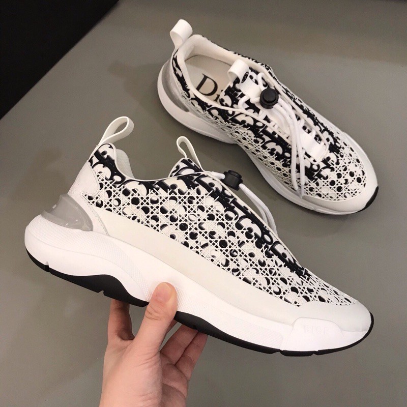 Giày thể thao nam Dior da thật cao cấp hoạ tiết logi CD monogram