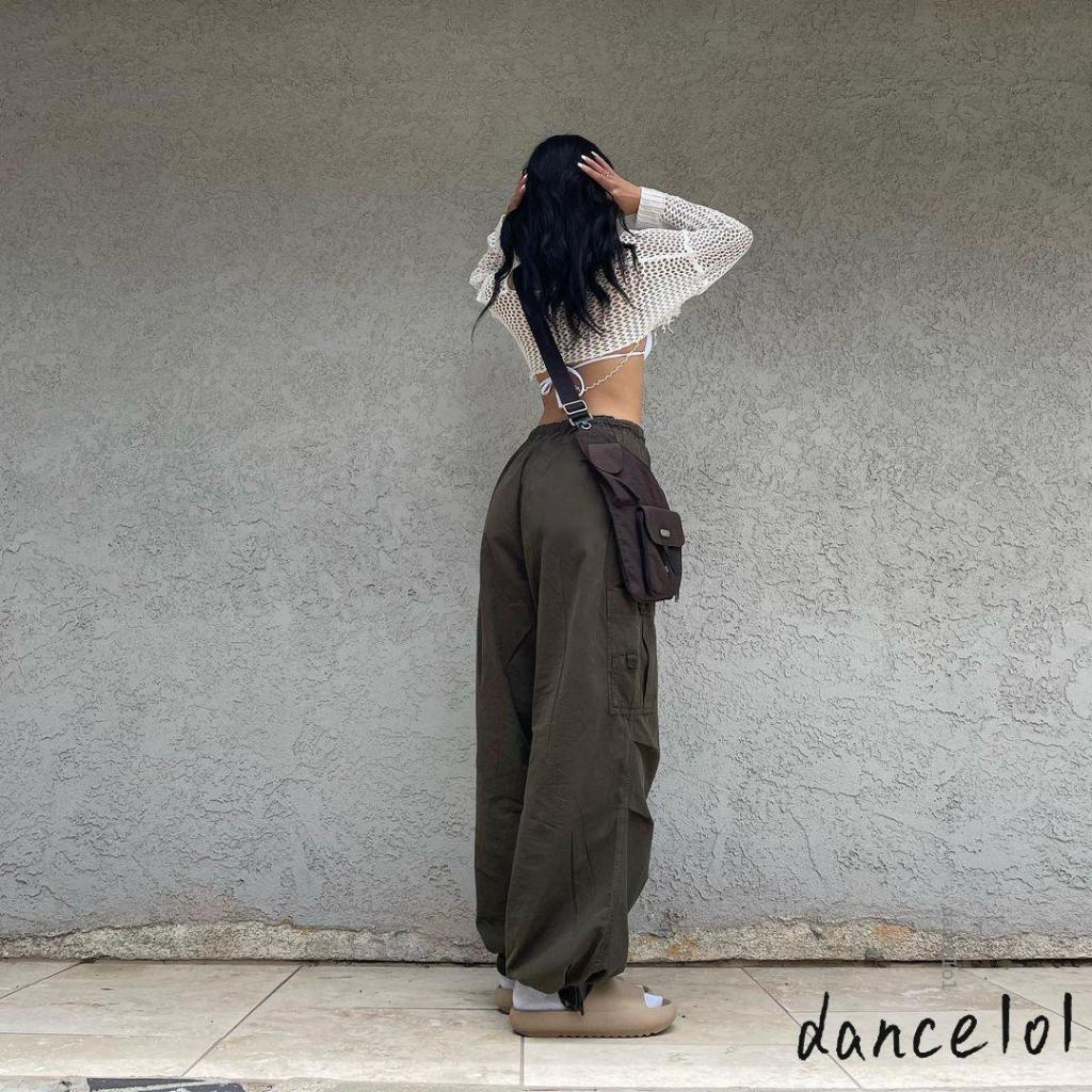 Quần Ống Rộng Rút Dây Màu Trơn dance1o1