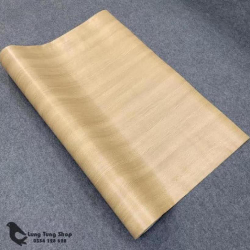 Decal vân gỗ màu vàng kem - Giấy dán tường bàn tủ có sẵn keo ( gỗ G5 )