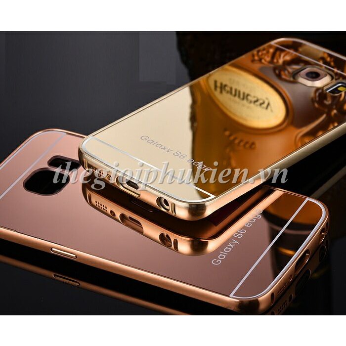 Ốp lưng Samsung Galaxy S6 Edge, S6 Edge Plus tráng gương viền kim loại
