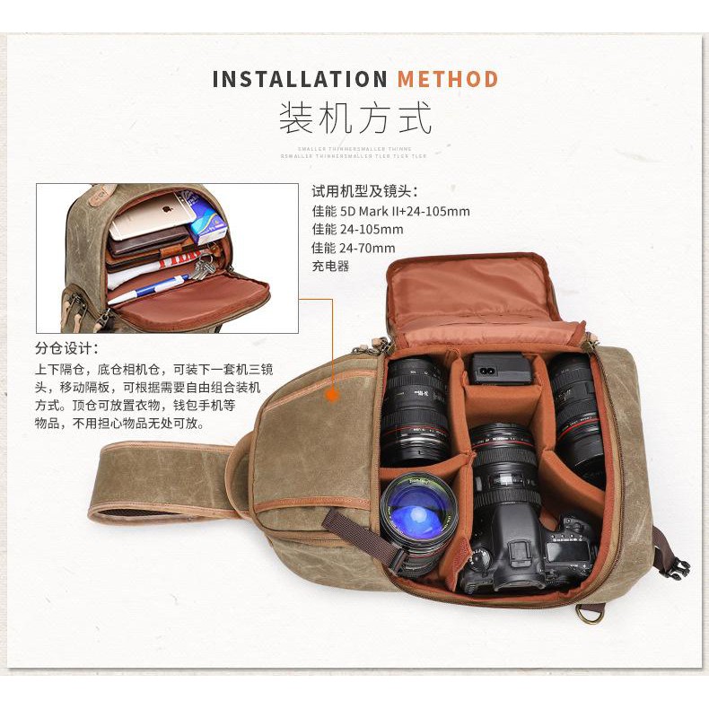 Balo đựng máy ảnh đeo chéo 1 quai locotion