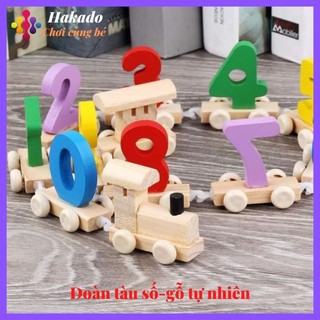 Đồ chơi gỗ đoàn tàu chở số cho bé yêu