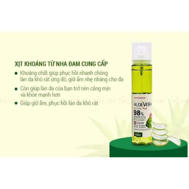 ♥️Xịt Khoáng Chiết Xuất Lô Hội Aloe Vera Soothing Mist 98