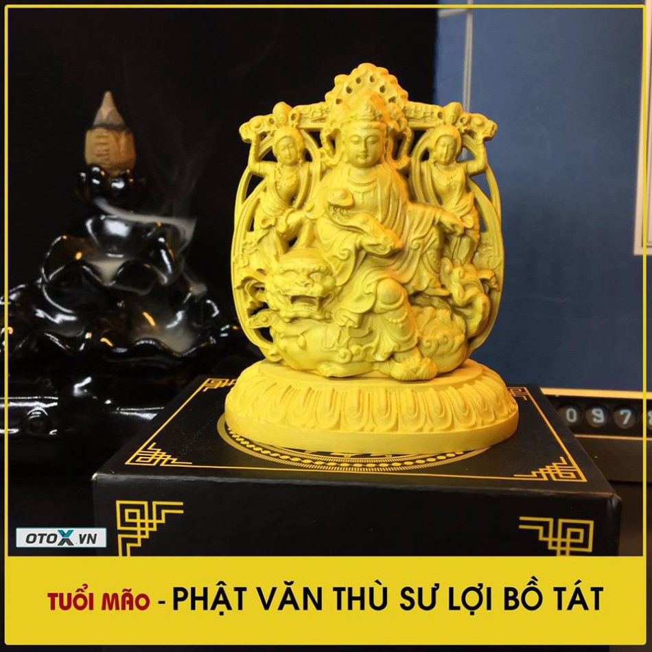 Tượng phật Văn Thù Bồ Tát gỗ Hoàng Dương -HÀNG XUẤT KHẨU