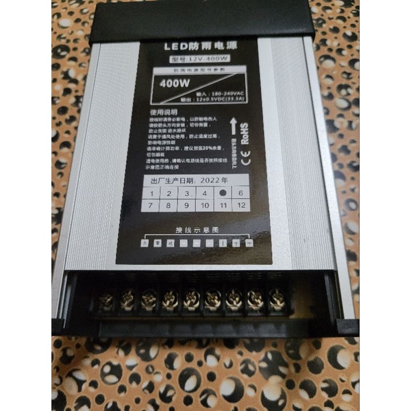 Nguồn 12v Chống Nước Chính Hãng  33.3A /400w Chuyên Ngoài Trời