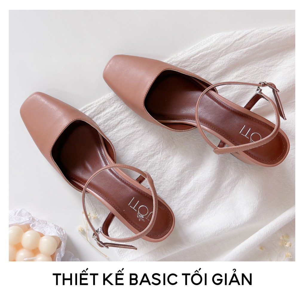 Giày Cao Gót Nữ JOTI Karine 3275VN6 - Mũi Vuông Hở Gót Đế Trụ Vuông Cao 6cm Da Mờ - Mang Công Sở Dự Tiệc