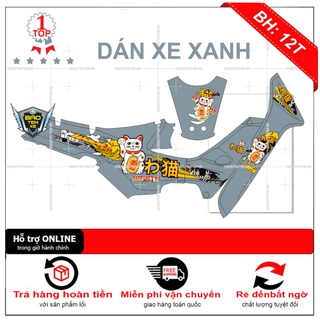 Tem rời dán xe wave nhỏ đời đầu mèo thần tài - Bi Decal