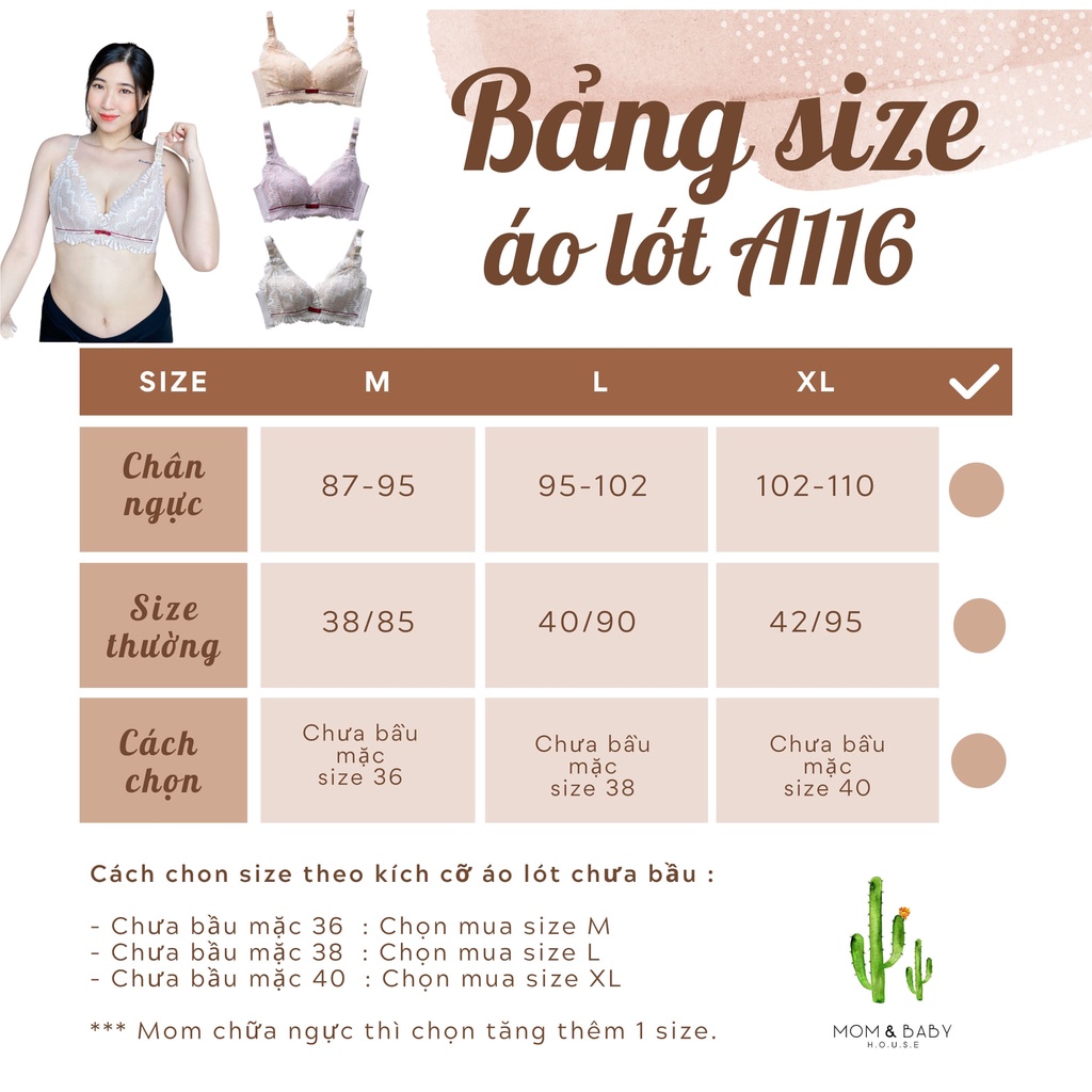 EVERMOM | Áo lót bầu và sau sinh ren đính nơ - A116