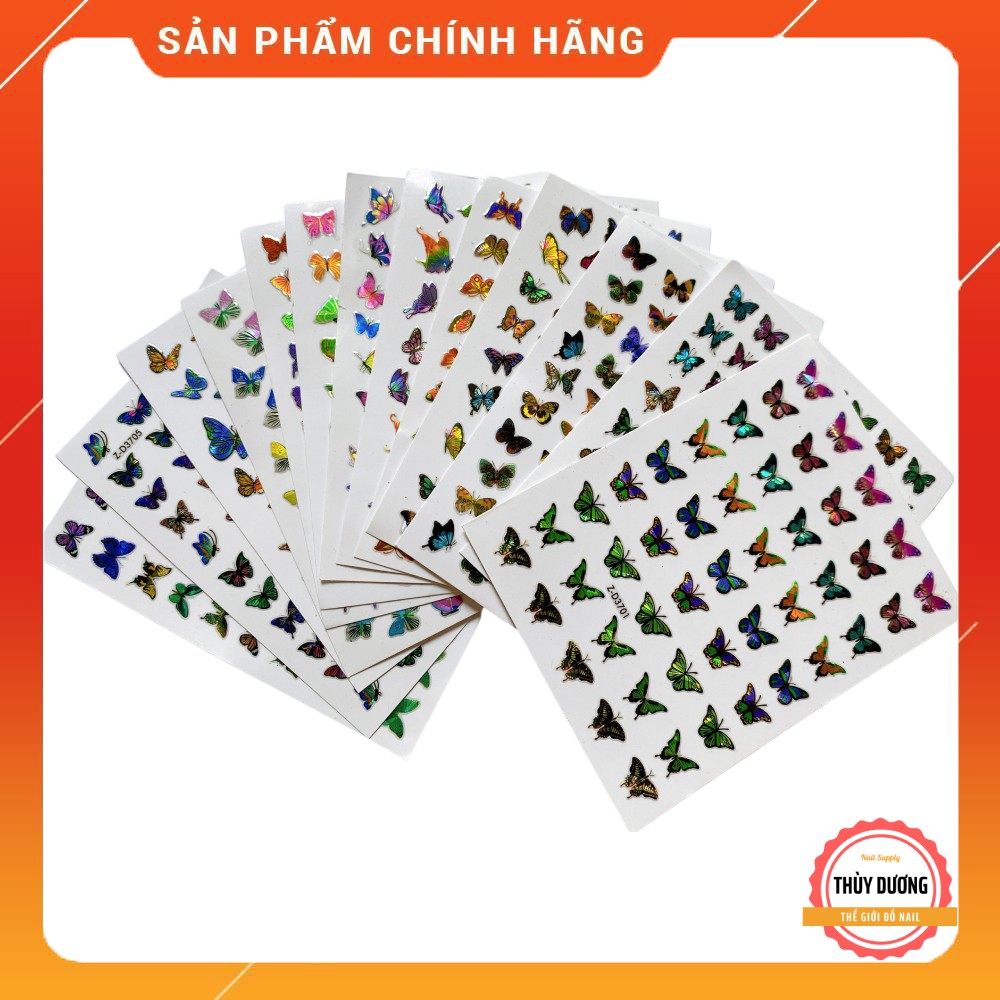 Sticker dán móng hình bướm laser