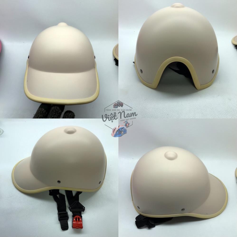 Mũ bảo Hiểm Lưỡi Trai Sơn Nhũ Cao Cấp - 1 Màu Trơn - Khóa Đỏ Xịn Xò Vi Vu Dạo Phố Đẹp