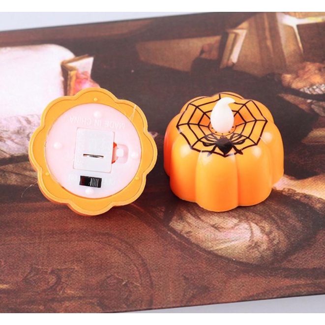 Đèn Nến Trang Trí Halloween Hình Quả Bí Ngô