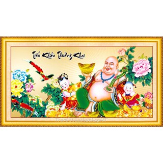 Tranh thêu chữ thập Phật Di Lặc Lv3273 (109x55) chưa thêu