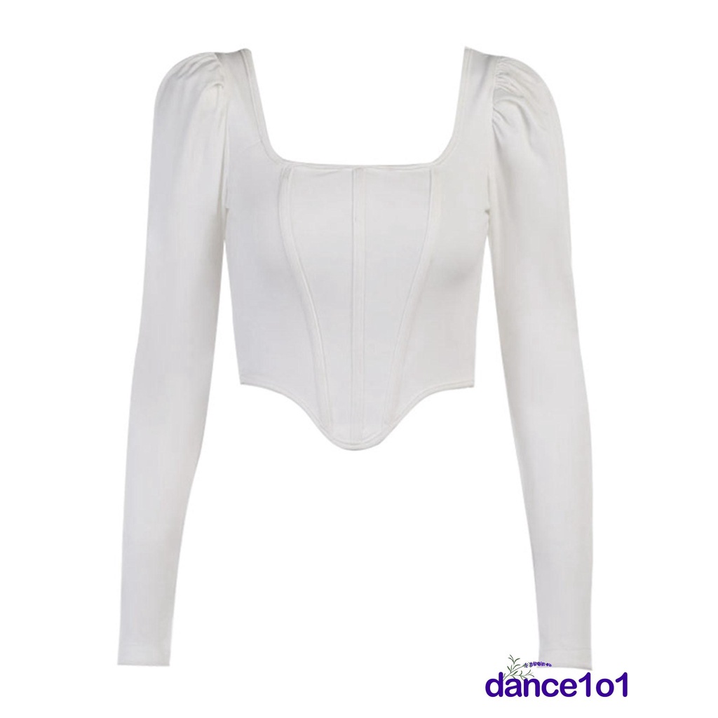 Áo tay phồng dài màu sắc nhã nhặn cho nữ