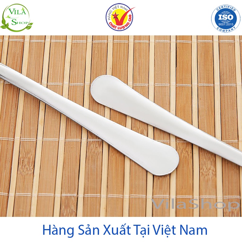 [4 Phân Loại] Thìa Inox, Muỗng Inox Thon Cán Dài Trơn 17.7cm Chính Hãng Việt Nhật Sản Xuất Trong Nước