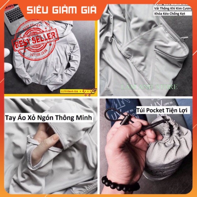 Áo chống nắng nam, áo khoác đi nắng, nam, nữ cao cấp, chất vải kim cương, co giãn thoáng mát - Lâm Anh Fashion