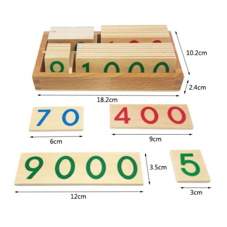 Giáo Cụ Montessori - Bộ Thẻ Số từ 1 Đến 9000 cỡ nhỏ