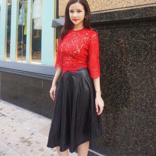 Chân váy da hàng đẹp dã man hai size s và m