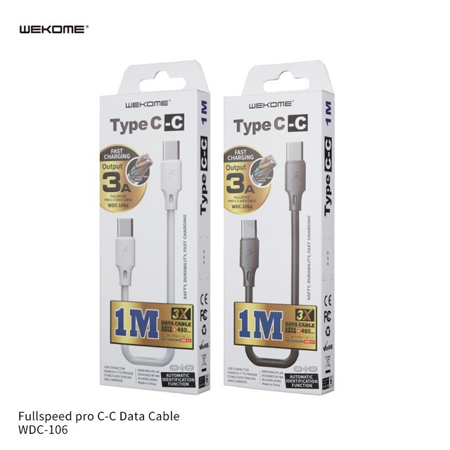 CÁP SẠC NHANH TYPE-C WDC-106A 💝BIG SALE💝 Cáp Sạc Nhanh 2.4A chống Xoắn, Dây Sạc Chống Đứt Siêu Bền Bảo Hành Chính Hãng