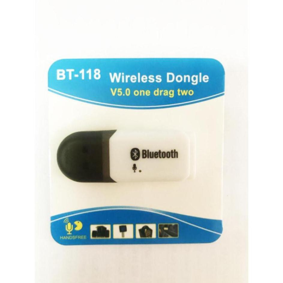 [Có cổng Micro] USB Bluetooth 5.0 Dongle BT-118 loại 1 chuyên dùng loa xe ô tô xe hơi xe tải -  loa có cổng usb