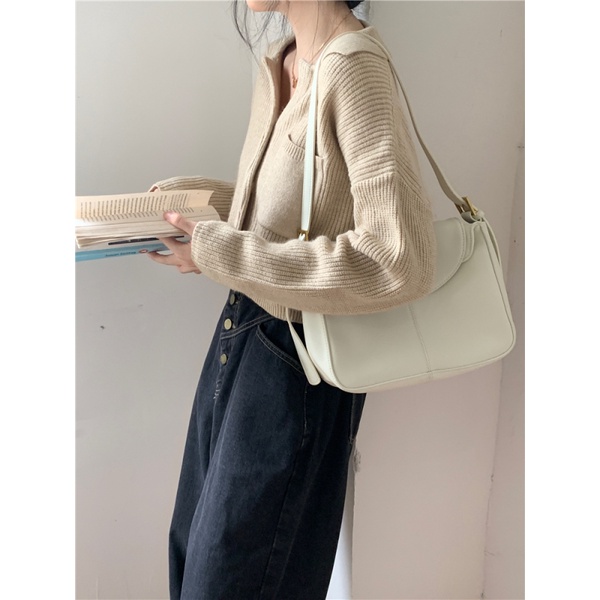 Áo Khoác cardigan Dệt Kim Tay Dài Màu Trơn Phong Cách Hàn Quốc Thời Trang Mùa Thu Hàng Mới