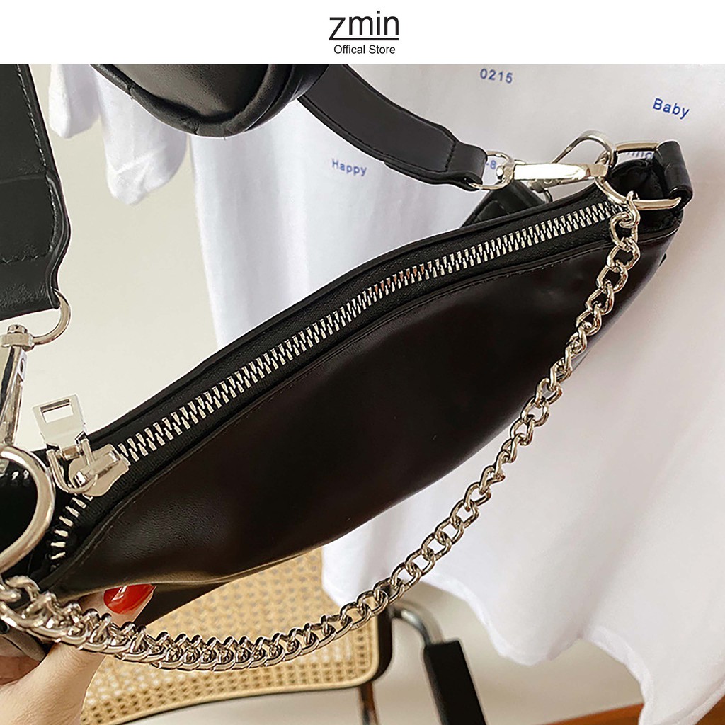 Túi kẹp nách nữ đeo chéo da thời trang Zmin, chất liệu da PU cao cấp-T047