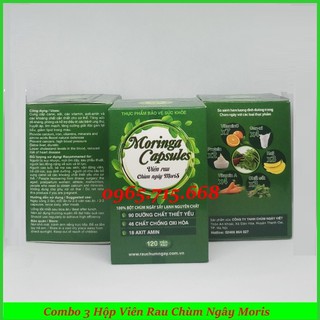 Combo 3 Viên Nang (Rau) Chùm Ngây Moris (120 viên)
