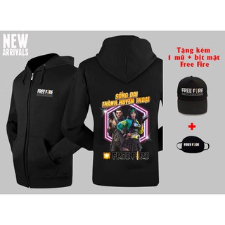 BST Áo khoác Free Fire-áo khoác đen FF cực chất