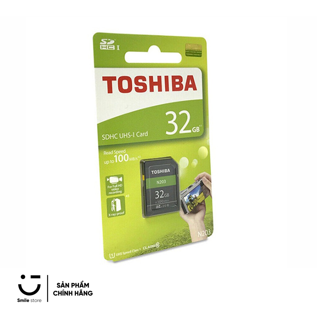 Thẻ Nhớ Máy Ảnh SDHC TOSHIBA N203 Class 10 Tốc Độ Cao 100Mb/s Dành Cho Máy Ảnh DSLR, Mirrorless