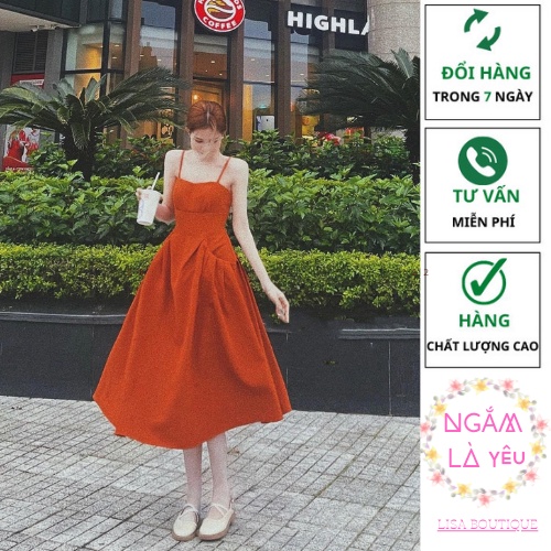 VÁY CAM LI TÚI CÚP NGỰC , THIẾT KẾ SANG TRỌNG CHẤT VẢI CO GIÃN NHẸ SIÊU MÁT (Lisa_botique hàng thiết kế cao cấp )