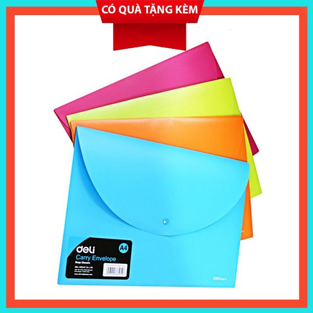 Túi clear bag khổ A4 Deli hàng công ty loại to dày đẹp cực bền